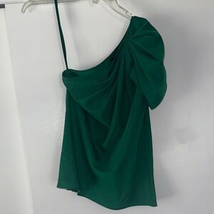 The Limited Vibrant Green Draped Top